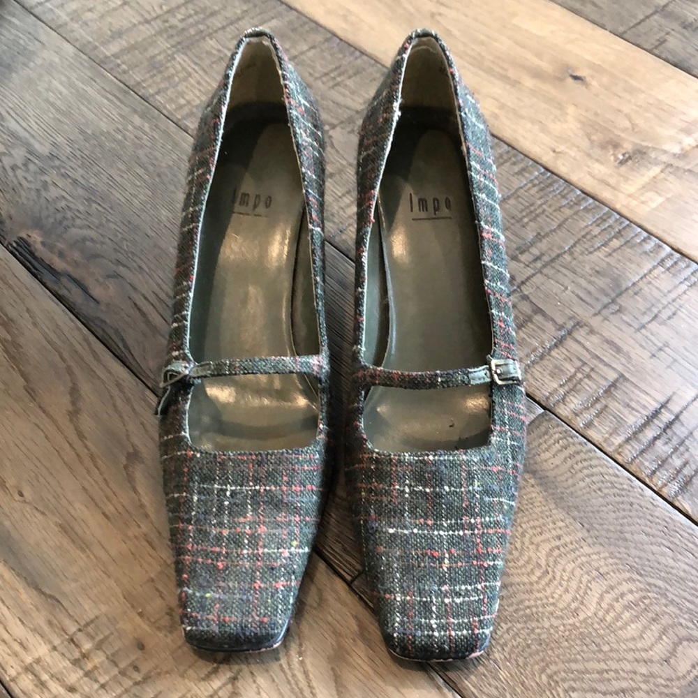 Plaid fabric Mary Janes